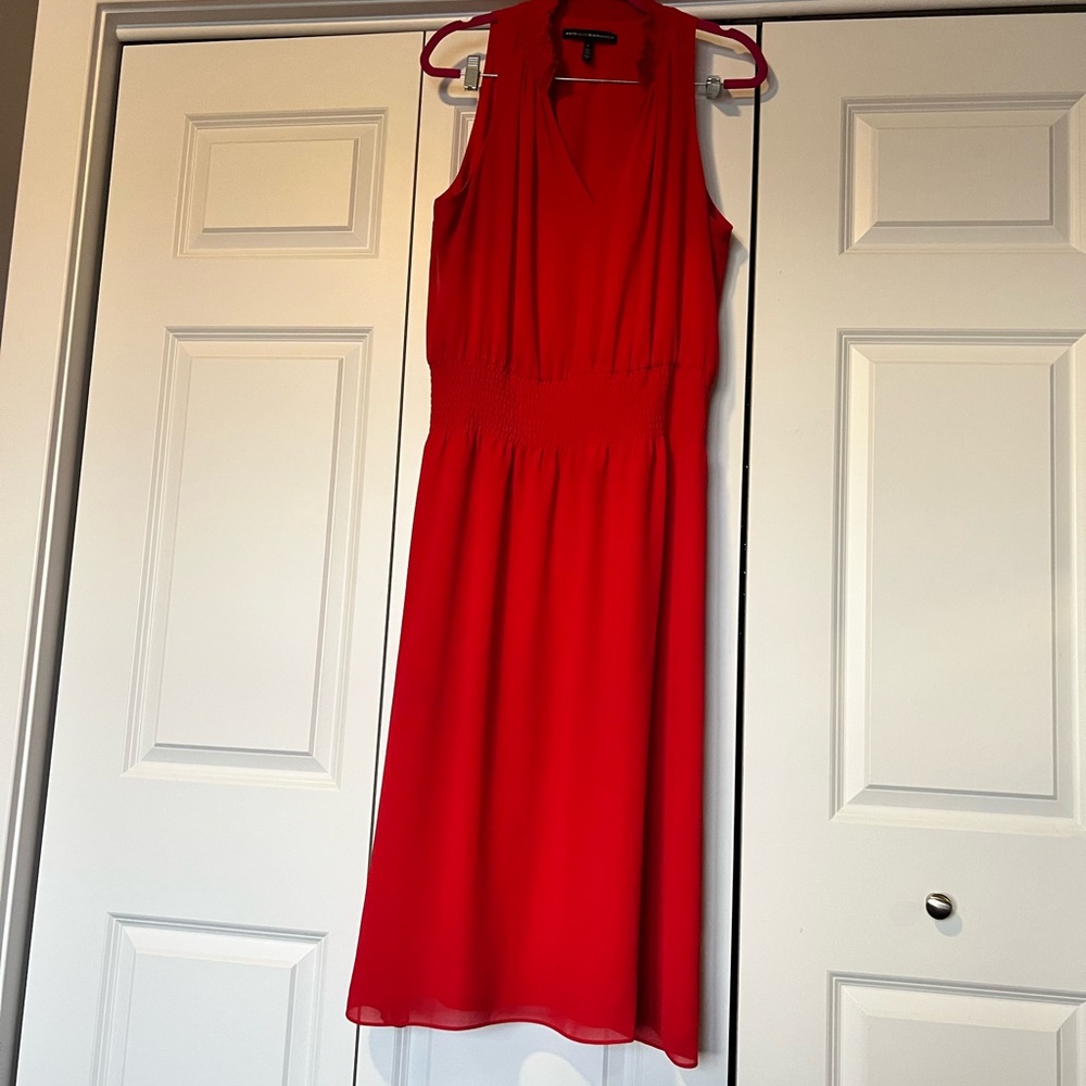 White House Black Market Vibrant Red Midi Dress